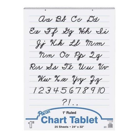 PACON CORPORATION Pacon 006339 24 x 32 In. 2-Hole Punched Spiralbound Chart Tablet; 25 Sheets; Bond Paper; White 6339